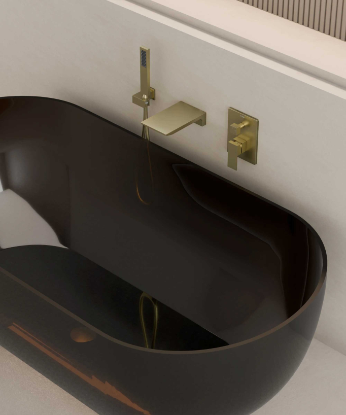 Concealed Bath Mixer - Brushed Gold - Thilia