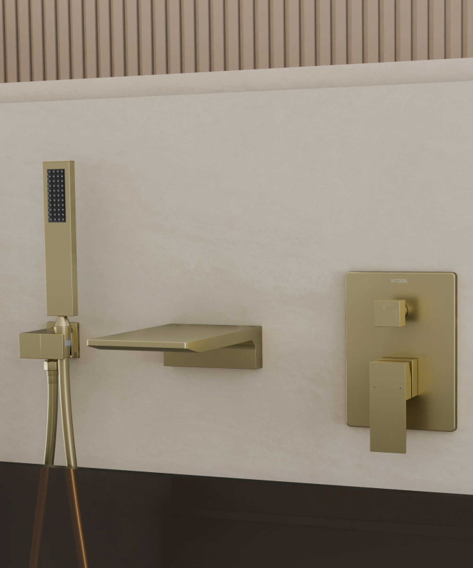 Concealed Bath Mixer - Brushed Gold - Thilia