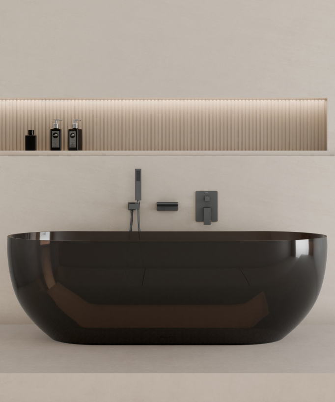 Concealed Bath Mixer - Gunmetal - Thilia