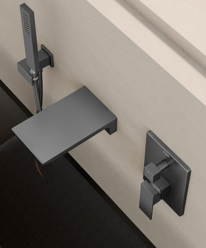 Concealed Bath Mixer - Gunmetal - Thilia