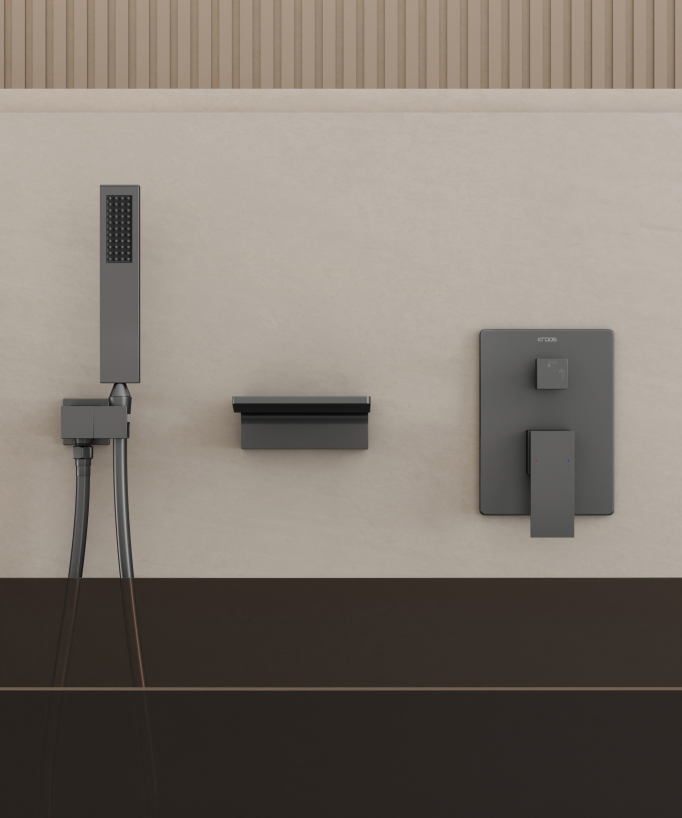 Concealed Bath Mixer - Gunmetal - Thilia