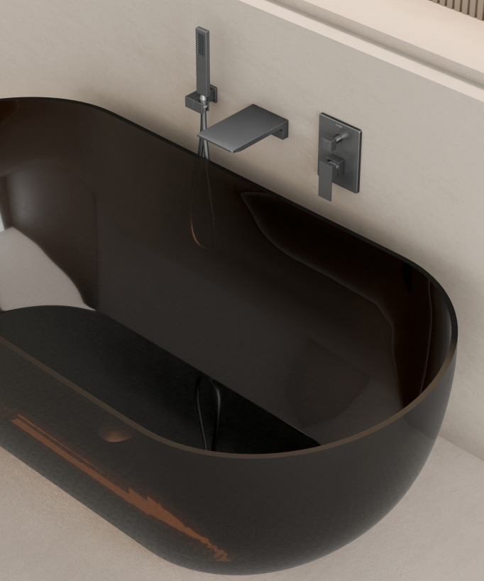 Concealed Bath Mixer - Gunmetal - Thilia