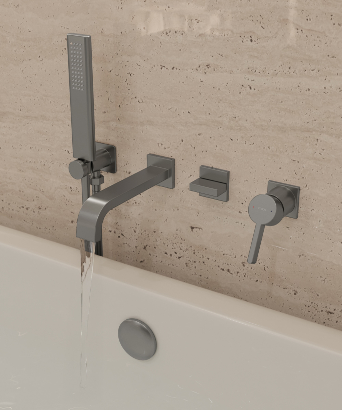 Concealed wall-mounted waterfall bath mixer set – Fiumina