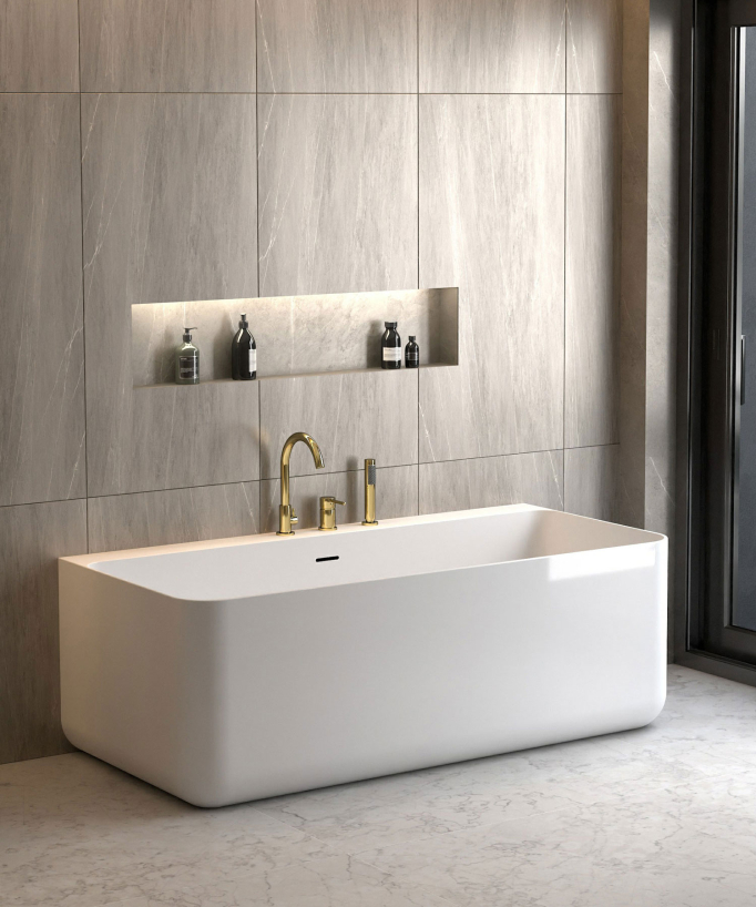 3-Hole Deck-Mounted Bath Mixer - Gold - Corbeau