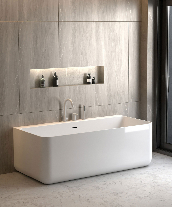 3-Hole Deck-Mounted Bath Mixer - White - Corbeau