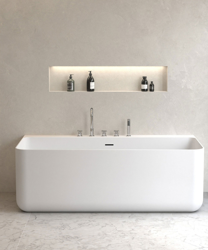 4-Hole Deck-Mounted Bath-Shower Mixer - Chrome - Corbeau