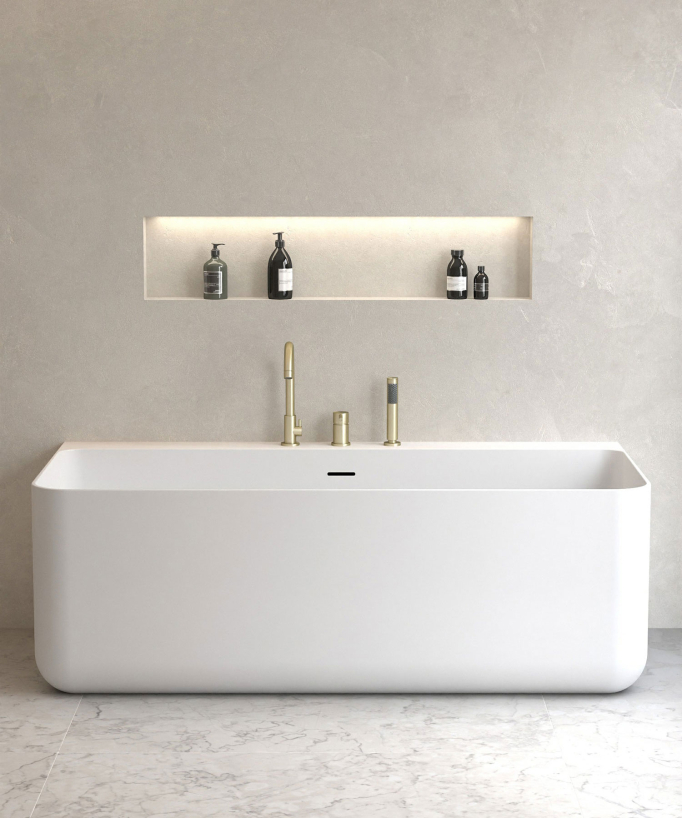 3-Hole Deck-Mounted Bath Mixer - Brushed Gold - Corbeau