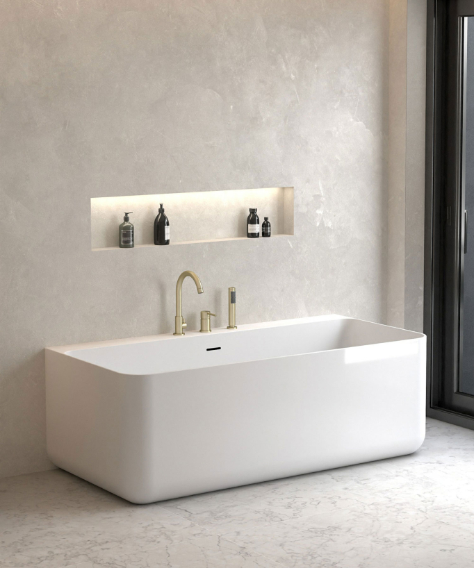 3-Hole Deck-Mounted Bath Mixer - Brushed Gold - Corbeau