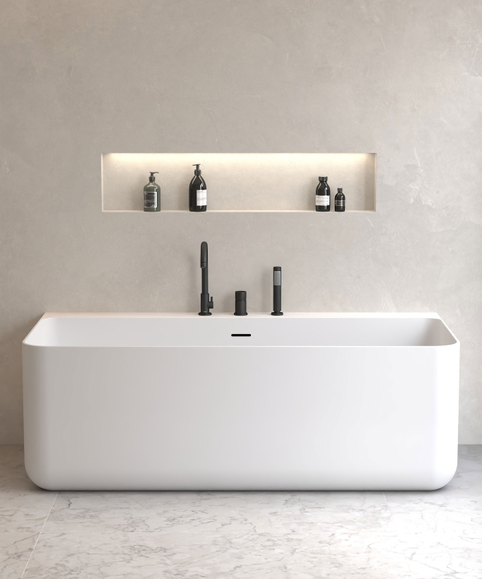 3-Hole Deck-Mounted Bath Mixer - Black - Corbeau