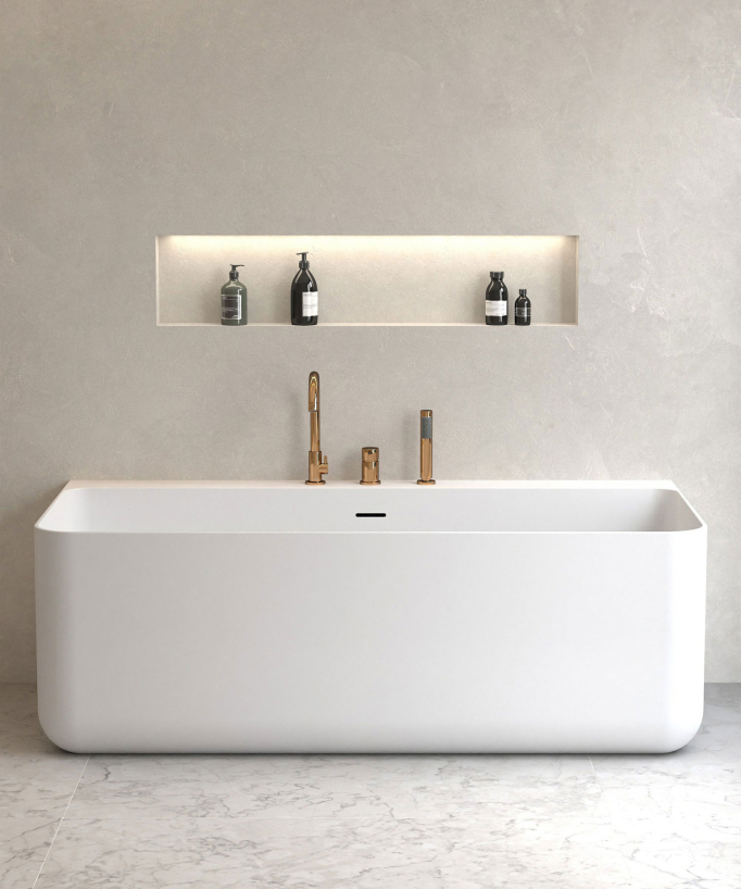 3-Hole Deck-Mounted Bath Mixer - Rose Gold - Corbeau