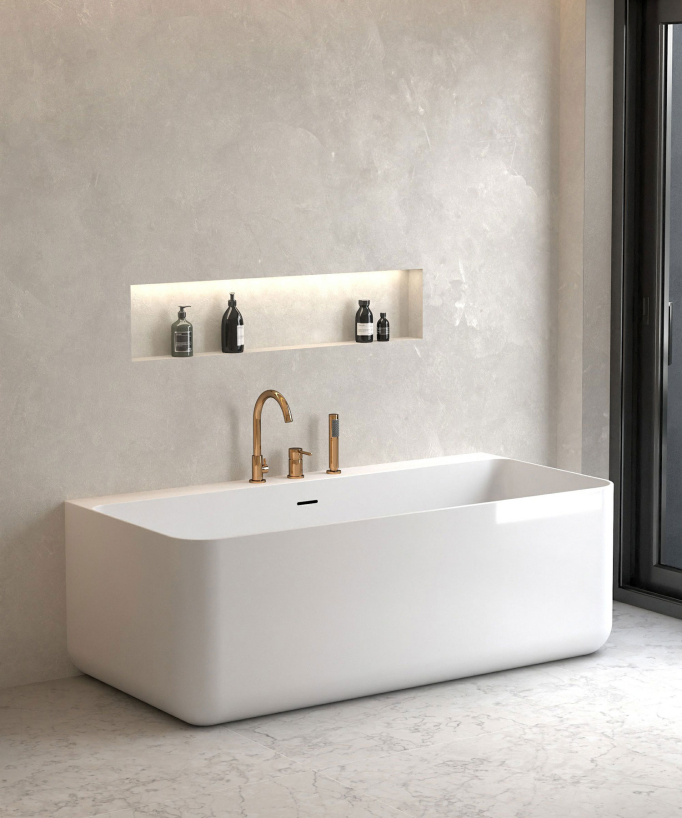 3-Hole Deck-Mounted Bath Mixer - Rose Gold - Corbeau