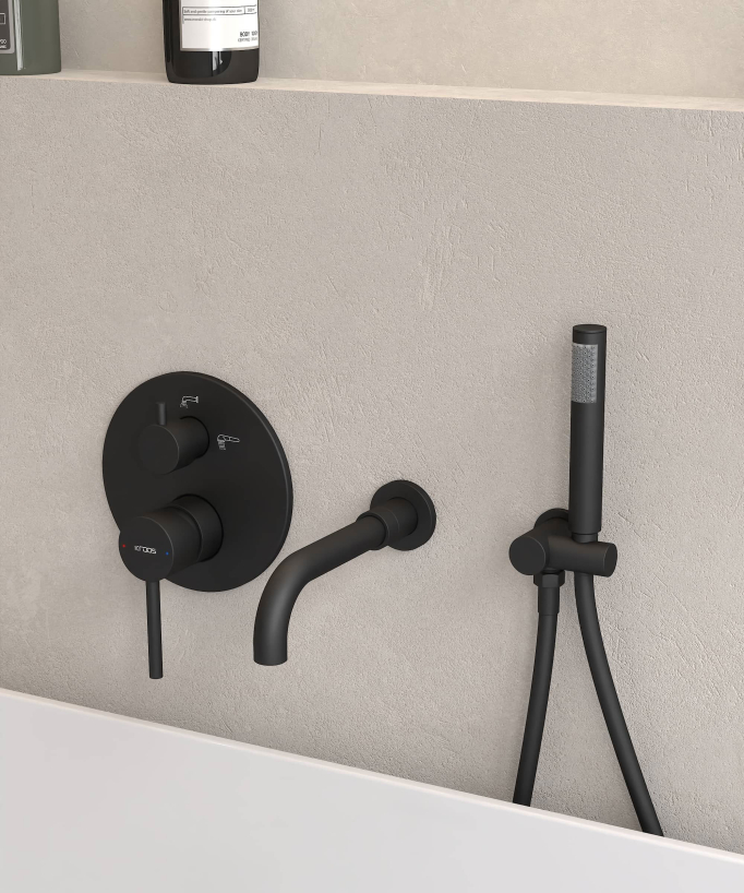 Concealed Bath Mixer Tap - Black - Corbeau