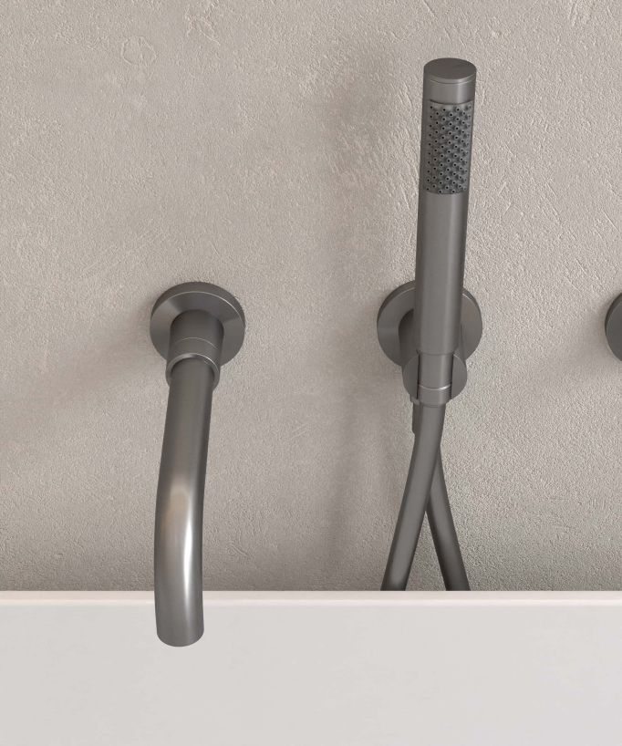 4-Hole Concealed Bath Mixer Tap - Gunmetal - Corbeau