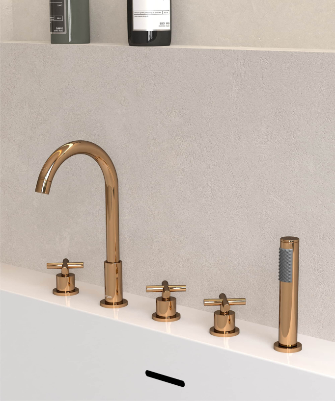 5-Hole Deck-Mounted Bath-Shower Mixer - Corbeau