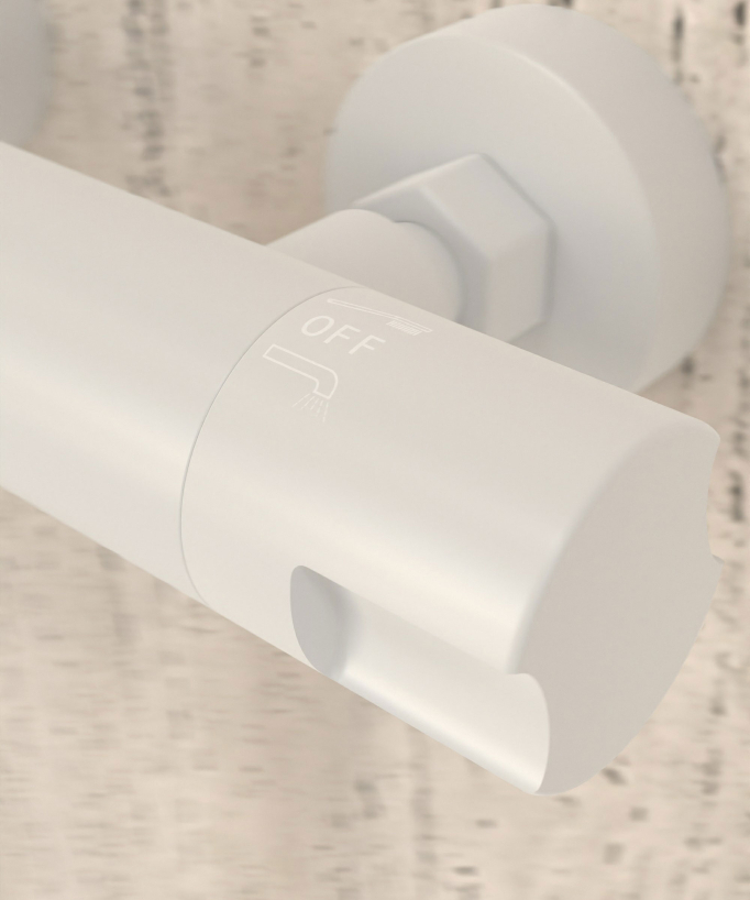 Wall-Mounted Thermostatic Shower Mixer - White - Corbeau
