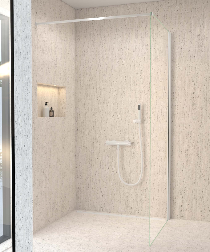Wall-Mounted Thermostatic Shower Mixer - White - Corbeau