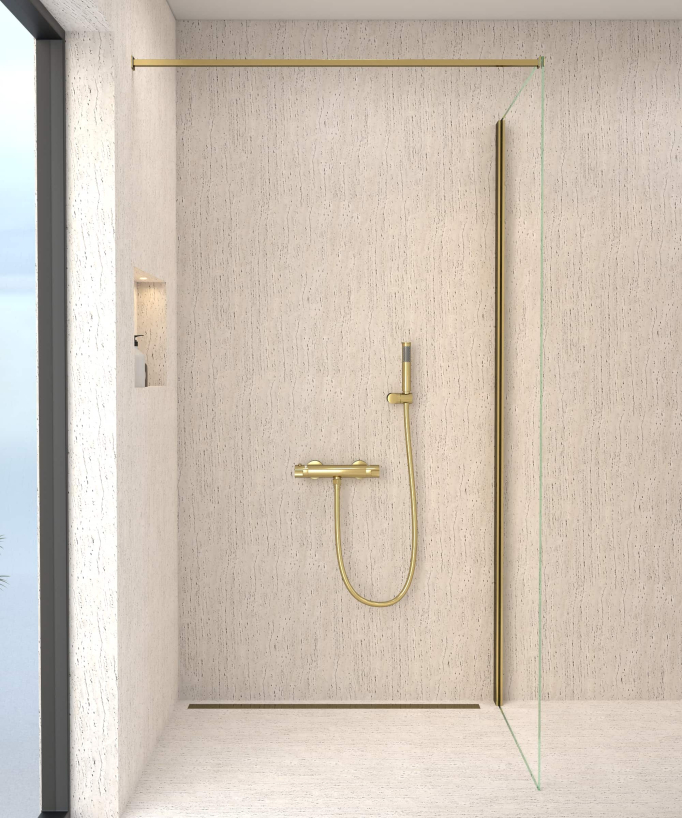 Wall-Mounted Thermostatic Shower Mixer - Gold - Corbeau