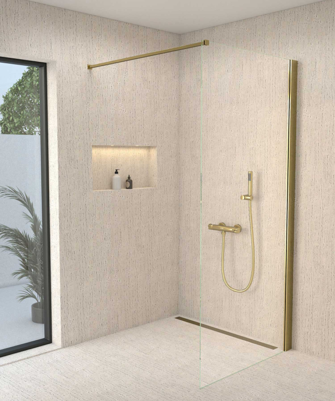 Wall-Mounted Thermostatic Shower Mixer - Gold - Corbeau