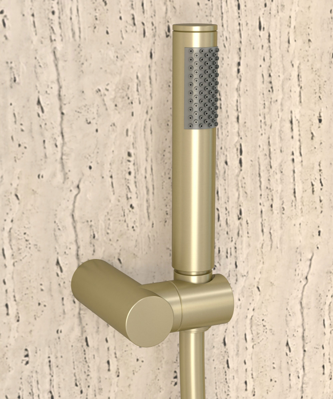 Wall-Mounted Thermostatic Shower Mixer - Brushed Gold - Corbeau