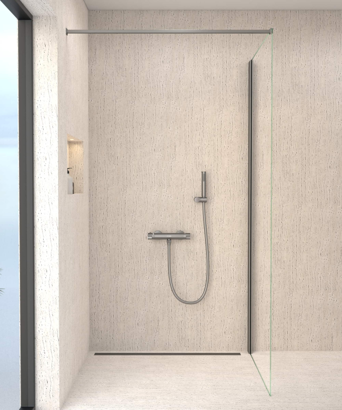 Wall-Mounted Thermostatic Shower Mixer - Gunmetal - Corbeau