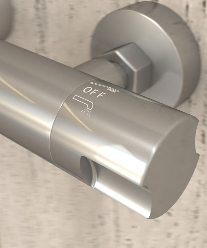 Wall-Mounted Thermostatic Shower Mixer - Brushed Nickel - Corbeau