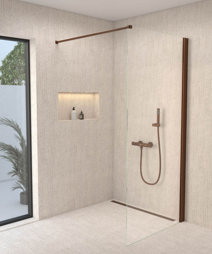 Wall-Mounted Thermostatic Shower Mixer - Brushed Rose Gold - Corbeau