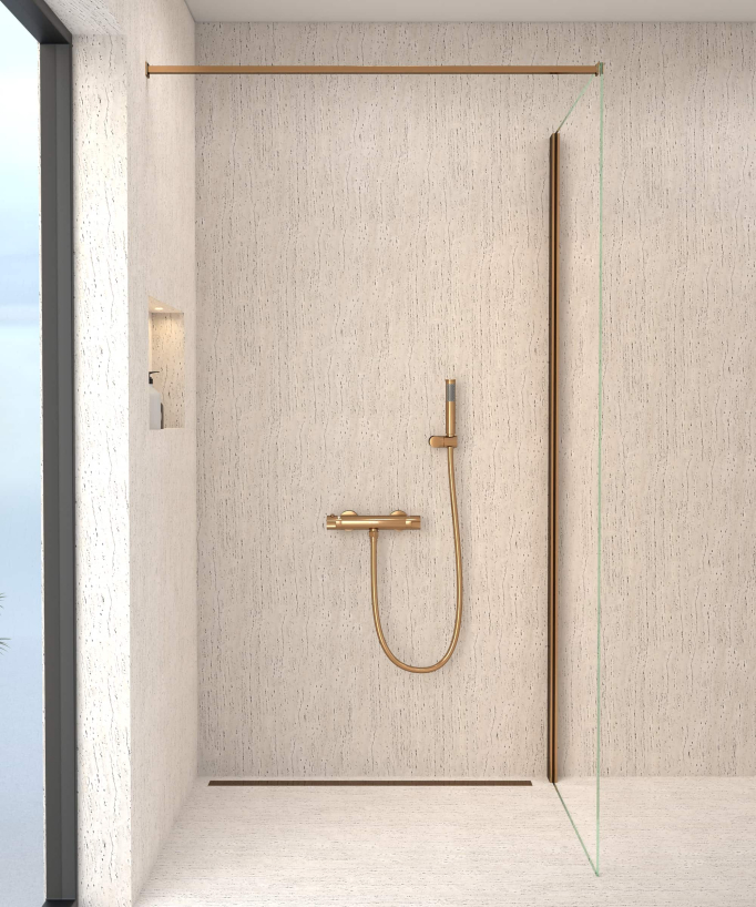 Wall-Mounted Thermostatic Shower Mixer - Rose Gold - Corbeau
