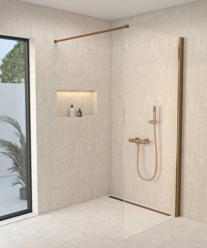 Wall-Mounted Thermostatic Shower Mixer - Rose Gold - Corbeau