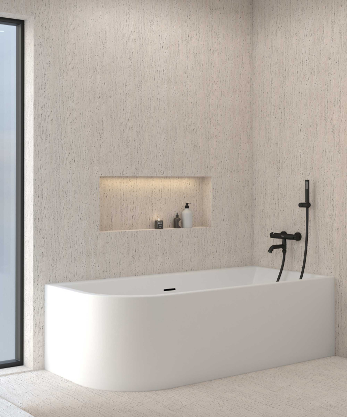 Wall-Mounted Thermostatic Bath Mixer - Black - Corbeau