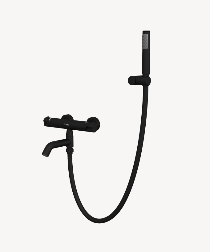 Wall-Mounted Thermostatic Bath Mixer - Black - Corbeau