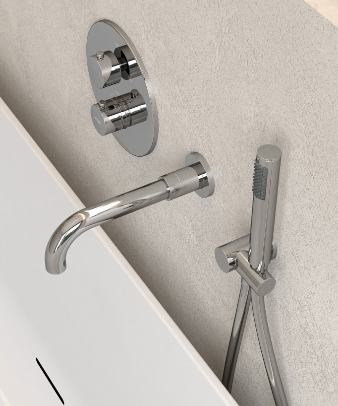 Concealed Thermostatic Bath Mixer - Chrome - Corbeau