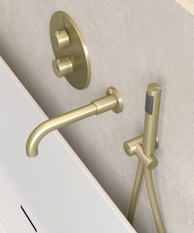 Concealed Thermostatic Bath Mixer - Brushed Gold - Corbeau