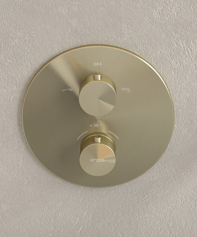 Concealed Thermostatic Bath Mixer - Brushed Gold - Corbeau