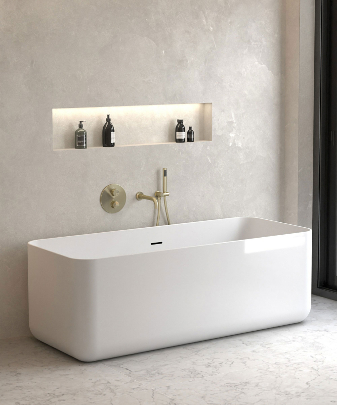 Concealed Thermostatic Bath Mixer - Brushed Gold - Corbeau
