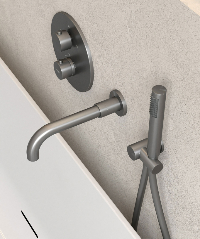 Concealed Thermostatic Bath Mixer - Gunmetal - Corbeau