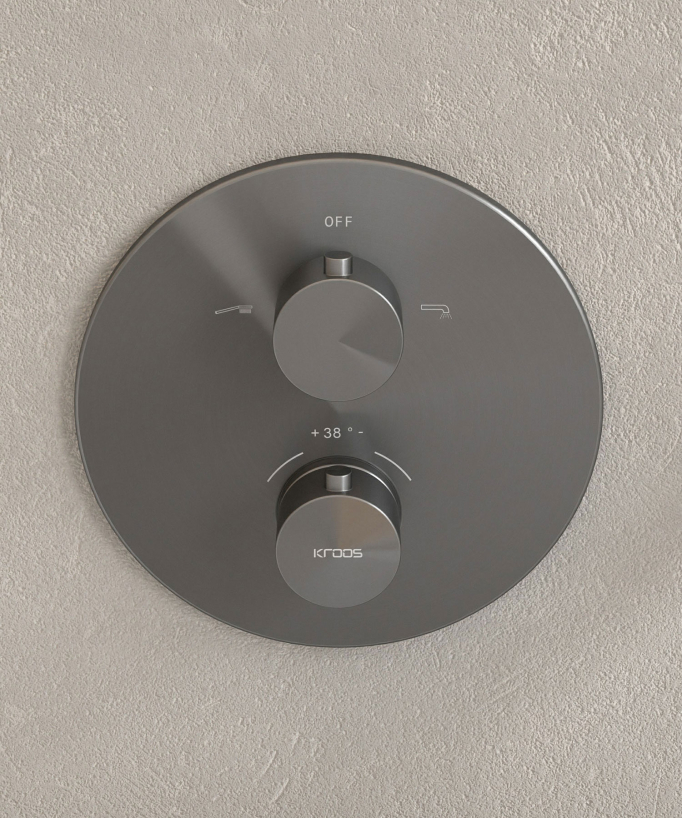 Concealed Thermostatic Bath Mixer - Gunmetal - Corbeau