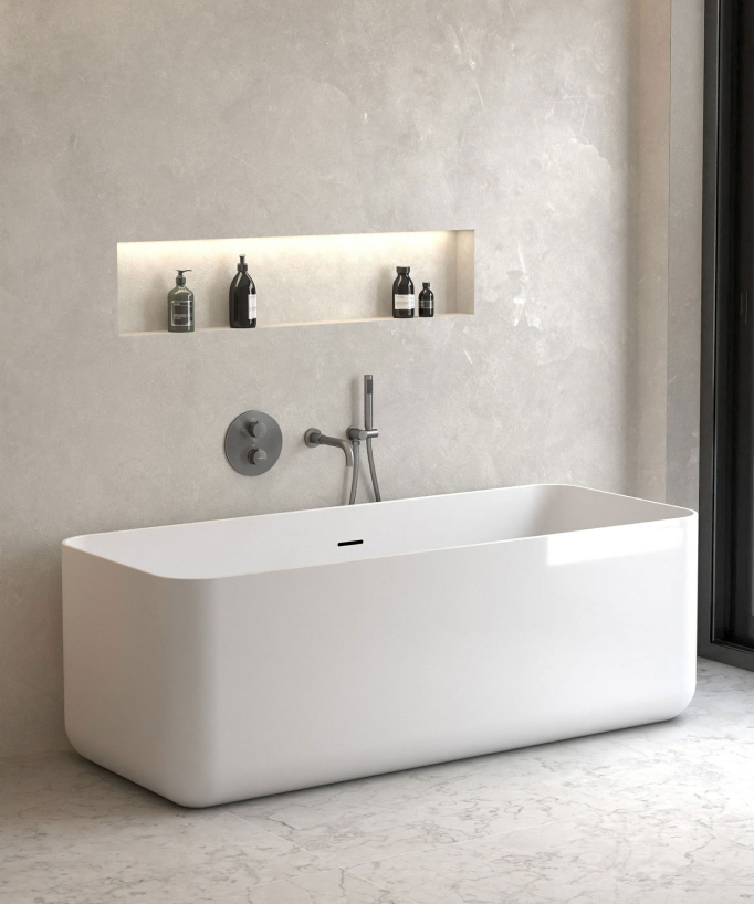 Concealed Thermostatic Bath Mixer - Gunmetal - Corbeau