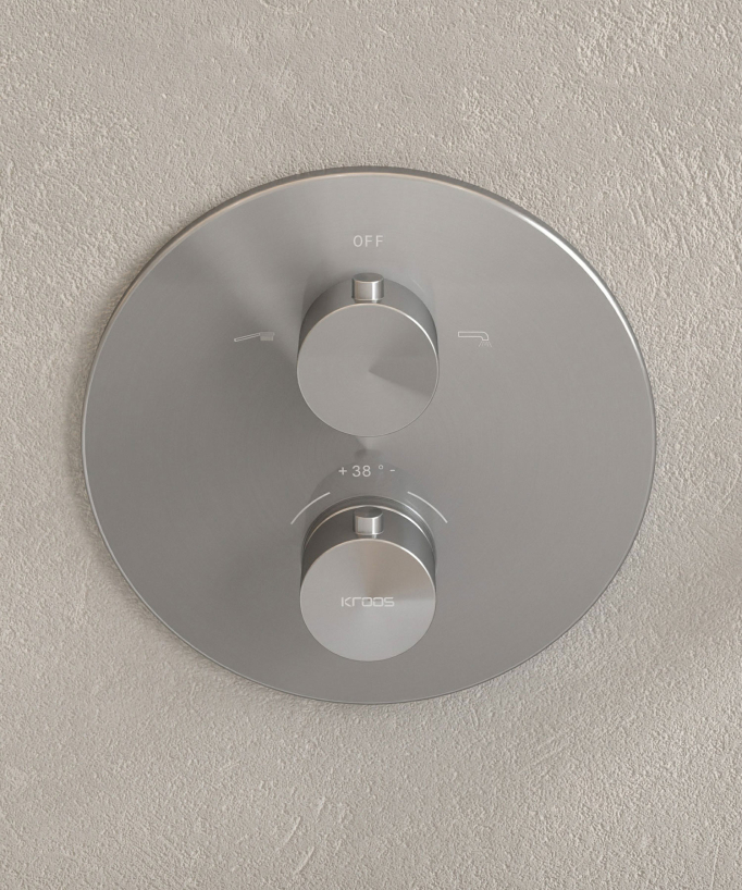 Concealed Thermostatic Bath Mixer - Brushed Nickel - Corbeau