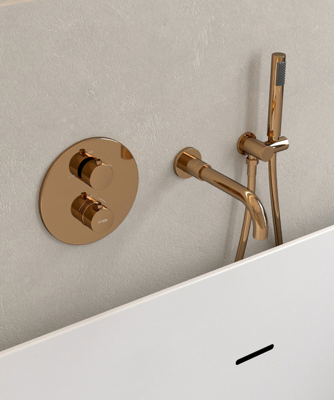 Concealed Thermostatic Bath Mixer - Rose Gold - Corbeau