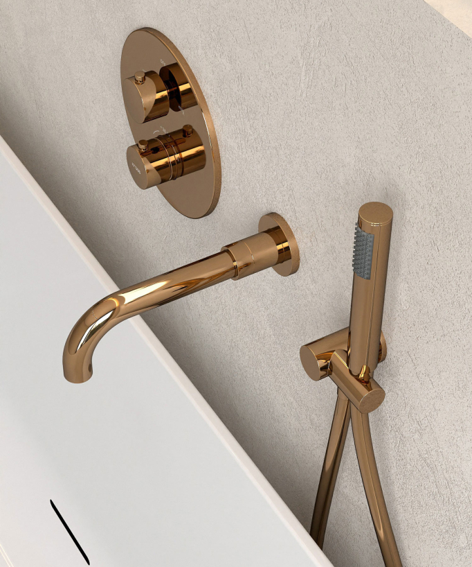 Concealed Thermostatic Bath Mixer - Rose Gold - Corbeau