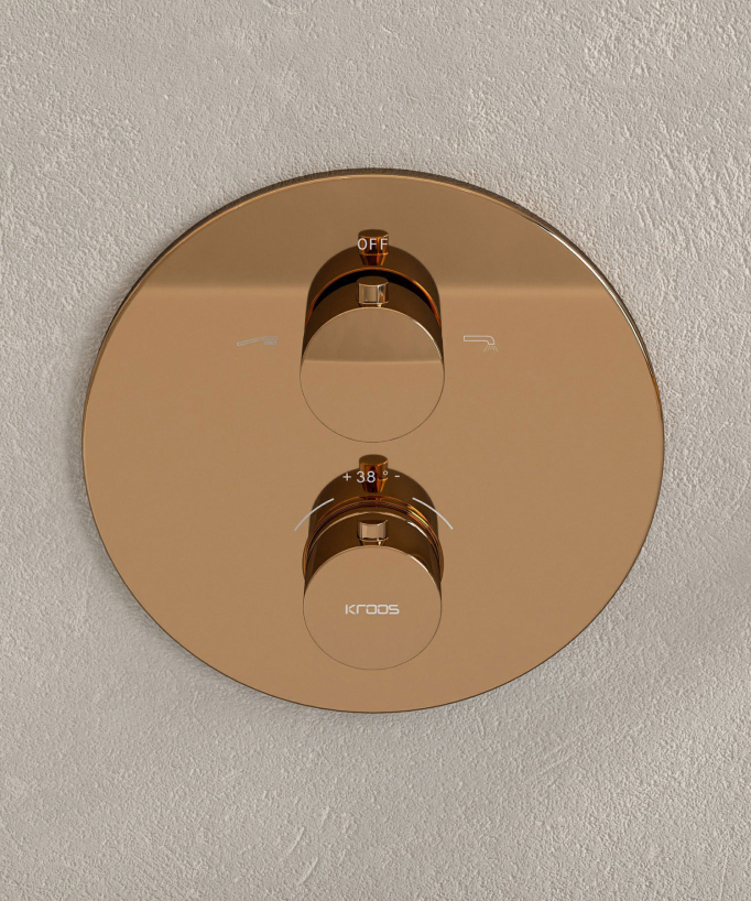 Concealed Thermostatic Bath Mixer - Rose Gold - Corbeau