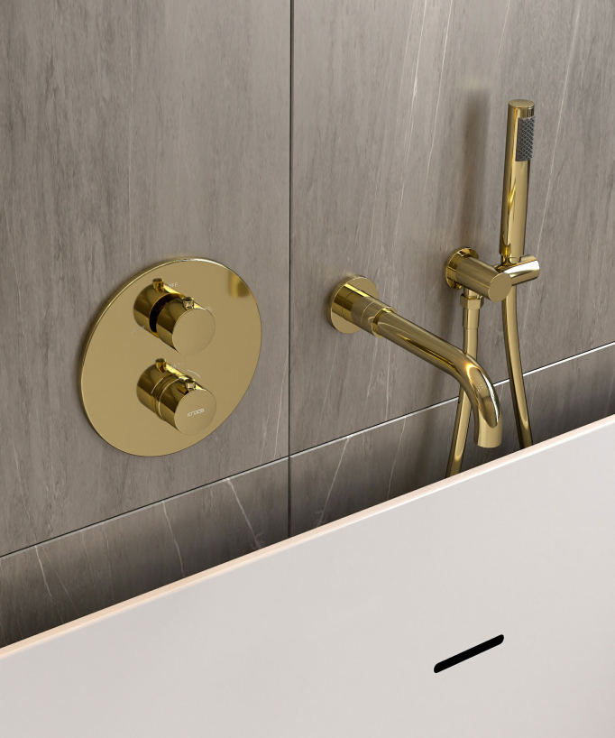 Concealed Thermostatic Bath Mixer - Gold - Corbeau