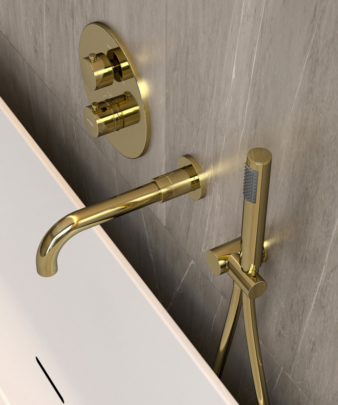 Concealed Thermostatic Bath Mixer - Gold - Corbeau