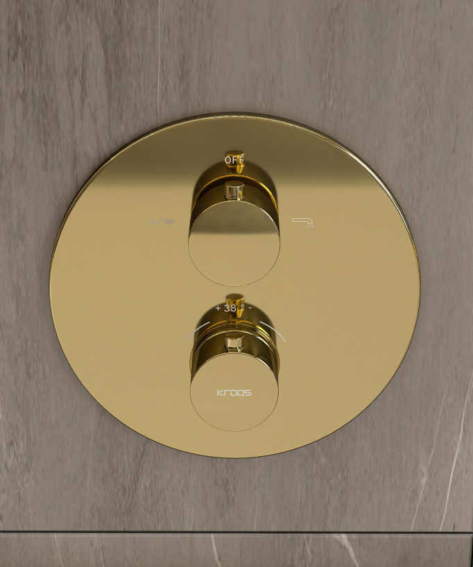 Concealed Thermostatic Bath Mixer - Gold - Corbeau