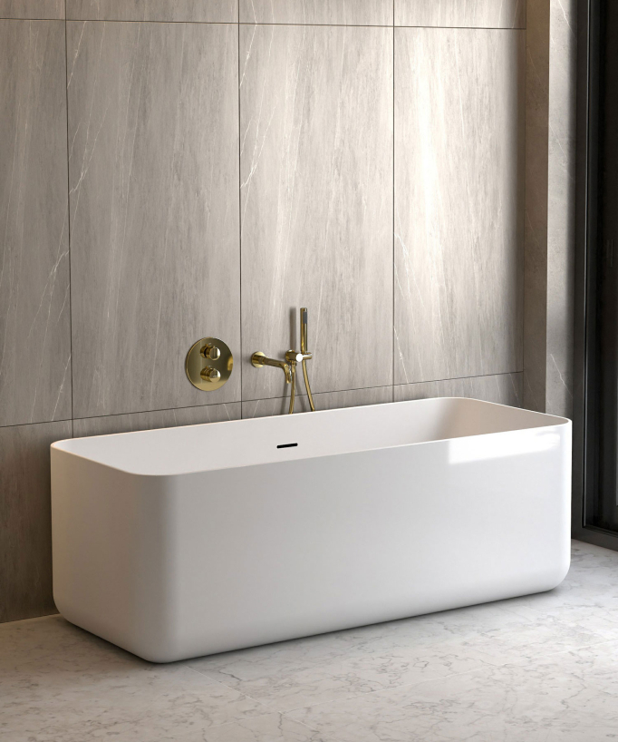 Concealed Thermostatic Bath Mixer - Gold - Corbeau