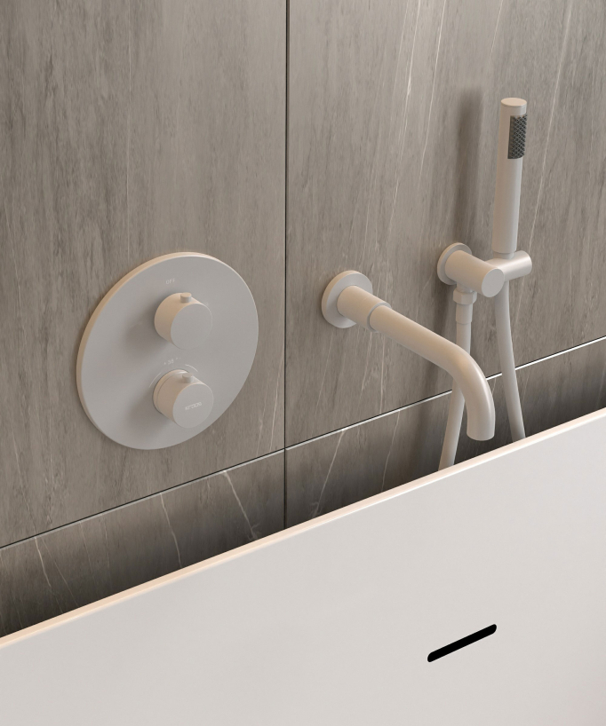 Concealed Thermostatic Bath Mixer - White - Corbeau