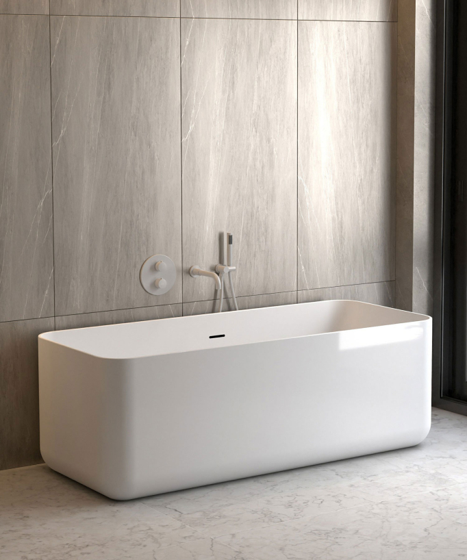 Concealed Thermostatic Bath Mixer - White - Corbeau