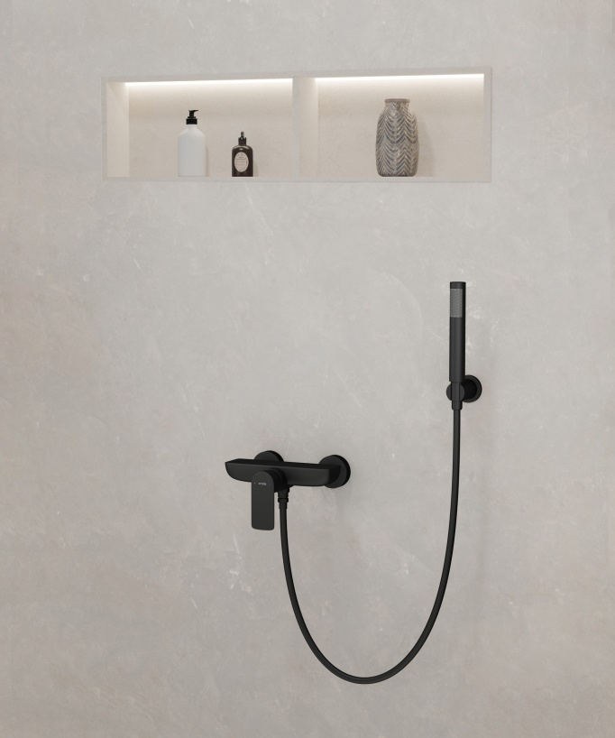 Wall-Mounted Shower Mixer - Black - Nunki