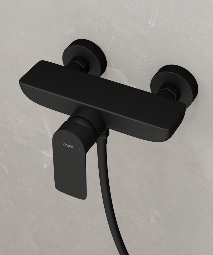 Wall-Mounted Shower Mixer - Black - Nunki