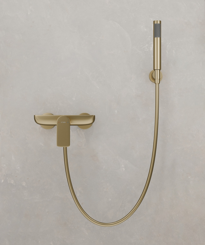 Wall-Mounted Shower Mixer - Brushed Gold - Nunki